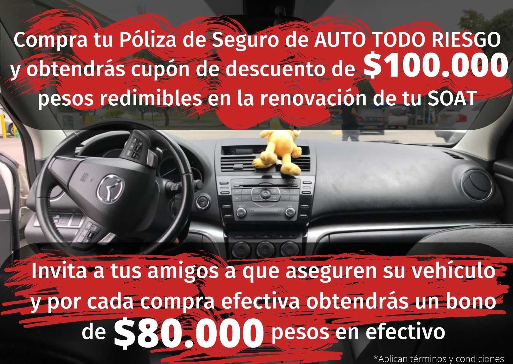 Compra tu póliza se seguro de auto todo riesgo y obtendrás cupón de descuento de $50.000 pesos para la renovación de tu SOAT